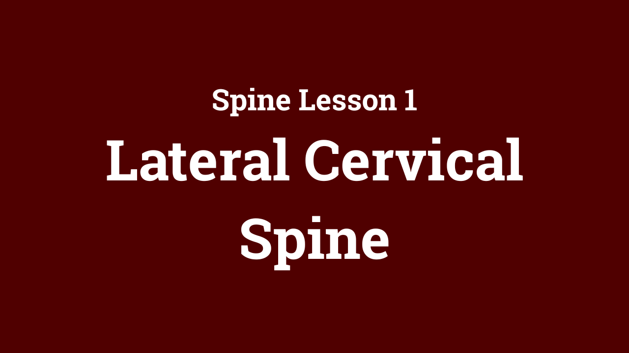 Spine: Lateral Cervical Spine
